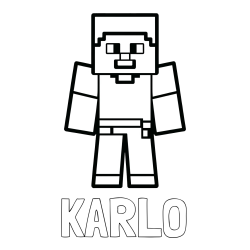 Online izdelana pobarvanka - Pobarvanka imena KARLO in pobarvanka Minecraft figurice