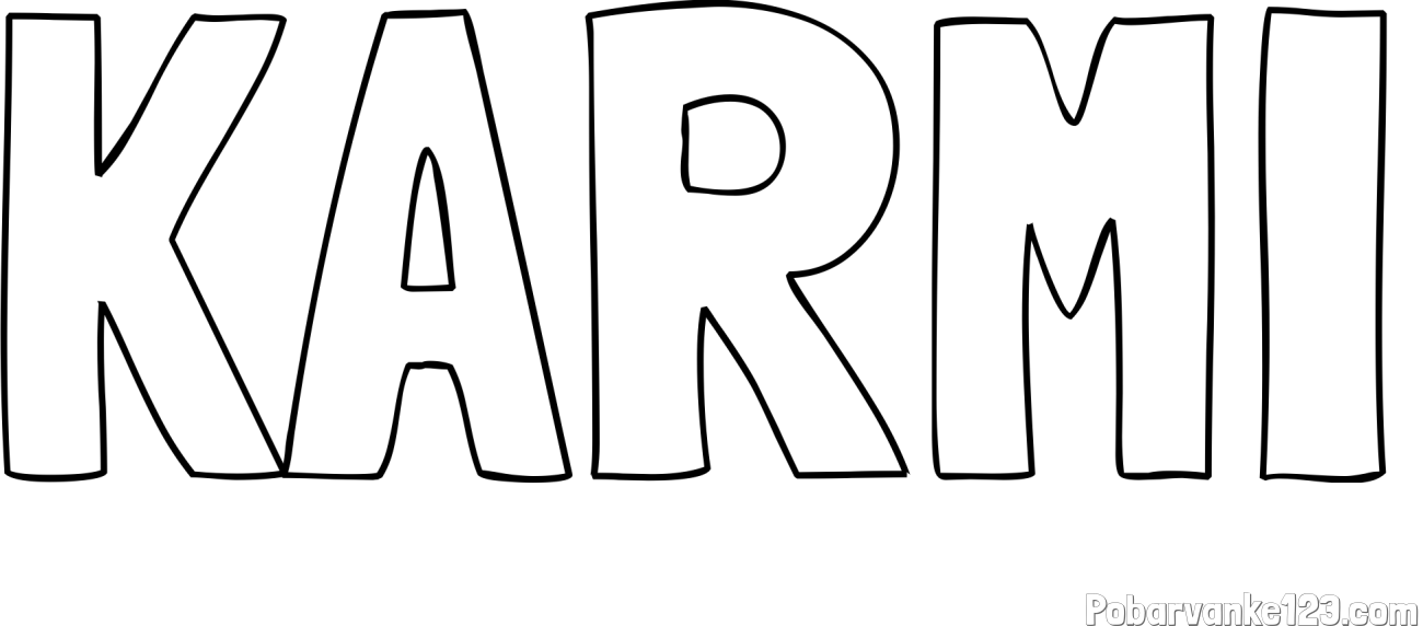 Pobarvanka imena KARMI
