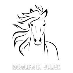 Online izdelana pobarvanka - Pobarvanka imena KAROLINA IN  JULIJA in lepa pobarvanka konja