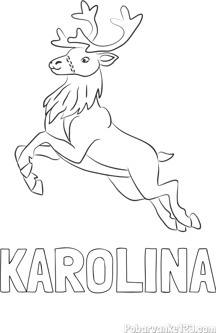 Pobarvanka imena KAROLINA in pobarvanka jelenčka Rudolfa