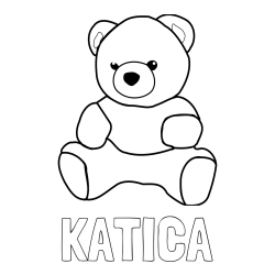 Online izdelana pobarvanka - Pobarvanka imena KATICA in pobarvanka medvedka