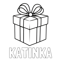 Online izdelana pobarvanka - Pobarvanka imena KATINKA in pobarvanka preprostega darila