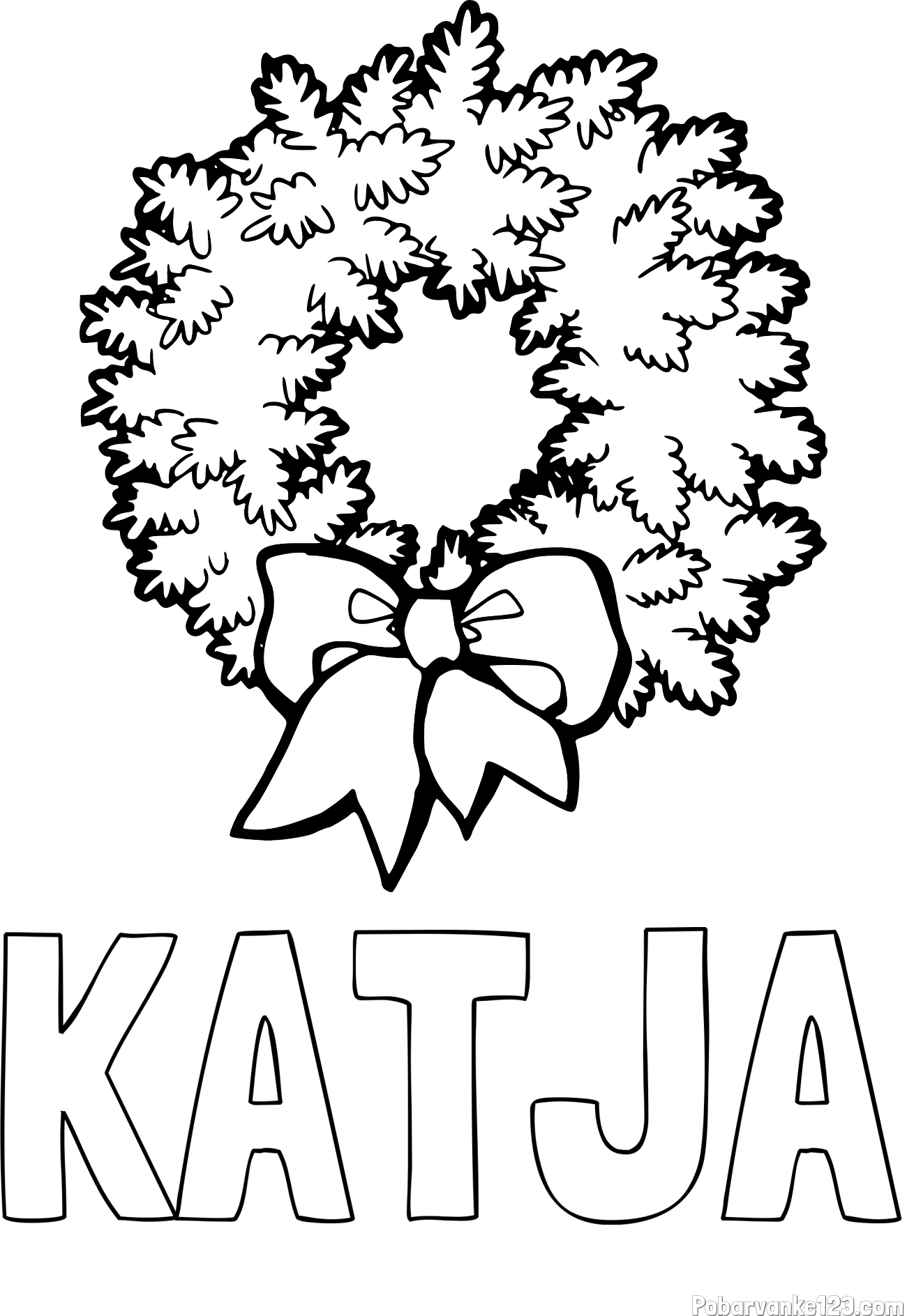 Pobarvanka imena KATJA in adventni venček