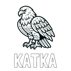 Online izdelana pobarvanka - Pobarvanka imena KATKA in pobarvanka orla