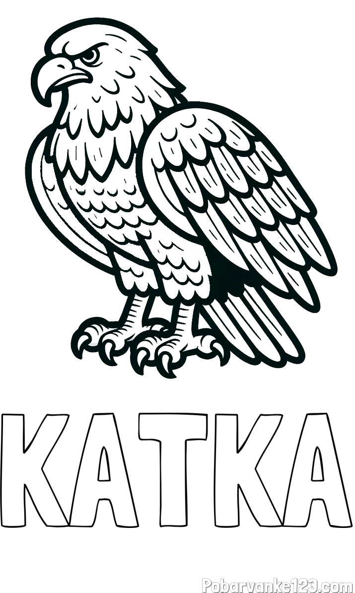 Pobarvanka imena KATKA in pobarvanka orla