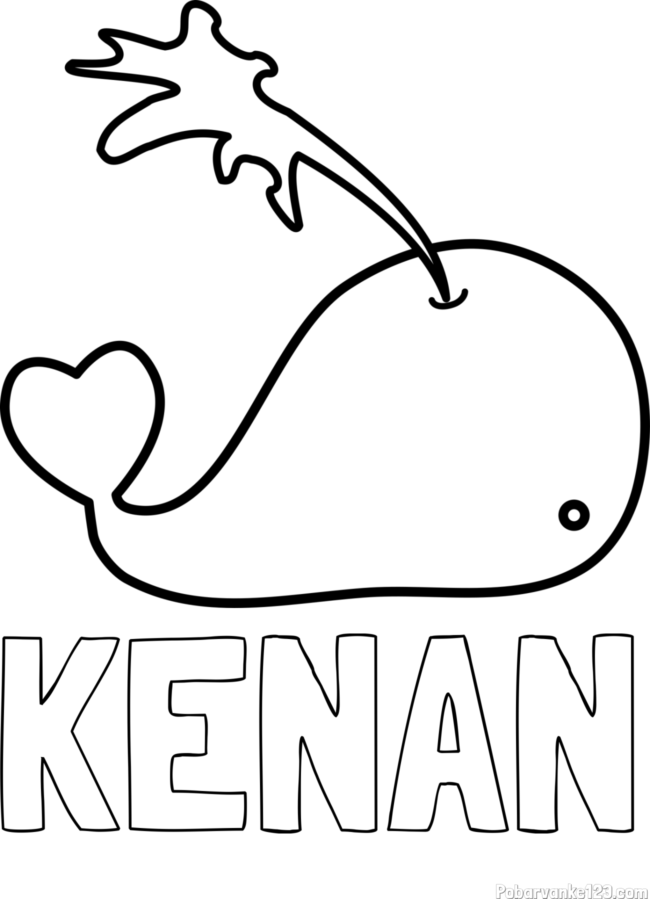 Pobarvanka imena KENAN in pobarvanka kit