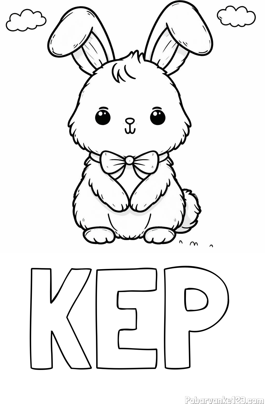 Pobarvanka imena KEP in pobarvanka prikupnega zajčka