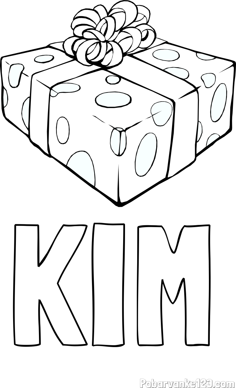 Pobarvanka imena KIM in božično darilo