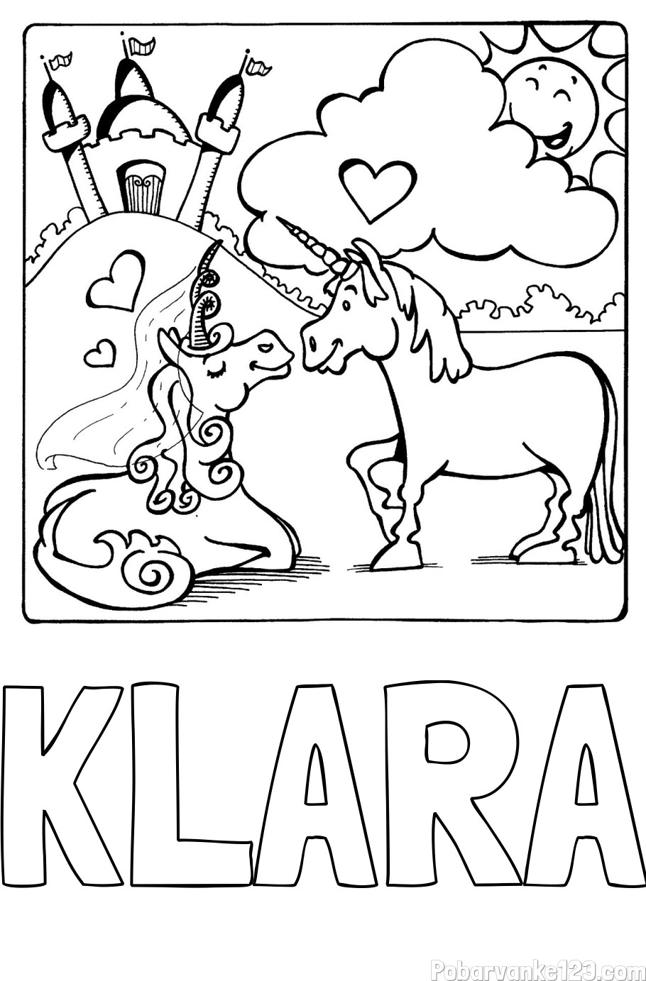 Pobarvanka imena Klara