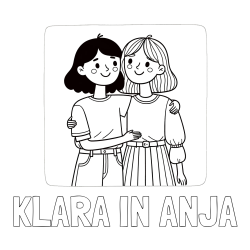 Online izdelana pobarvanka - Pobarvanka imena KLARA IN ANJA in otroška pobarvanka dveh prijateljic