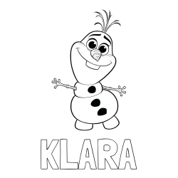 Pobarvanka imena KLARA in pobarvanka prisrčnega snežaka Olaf