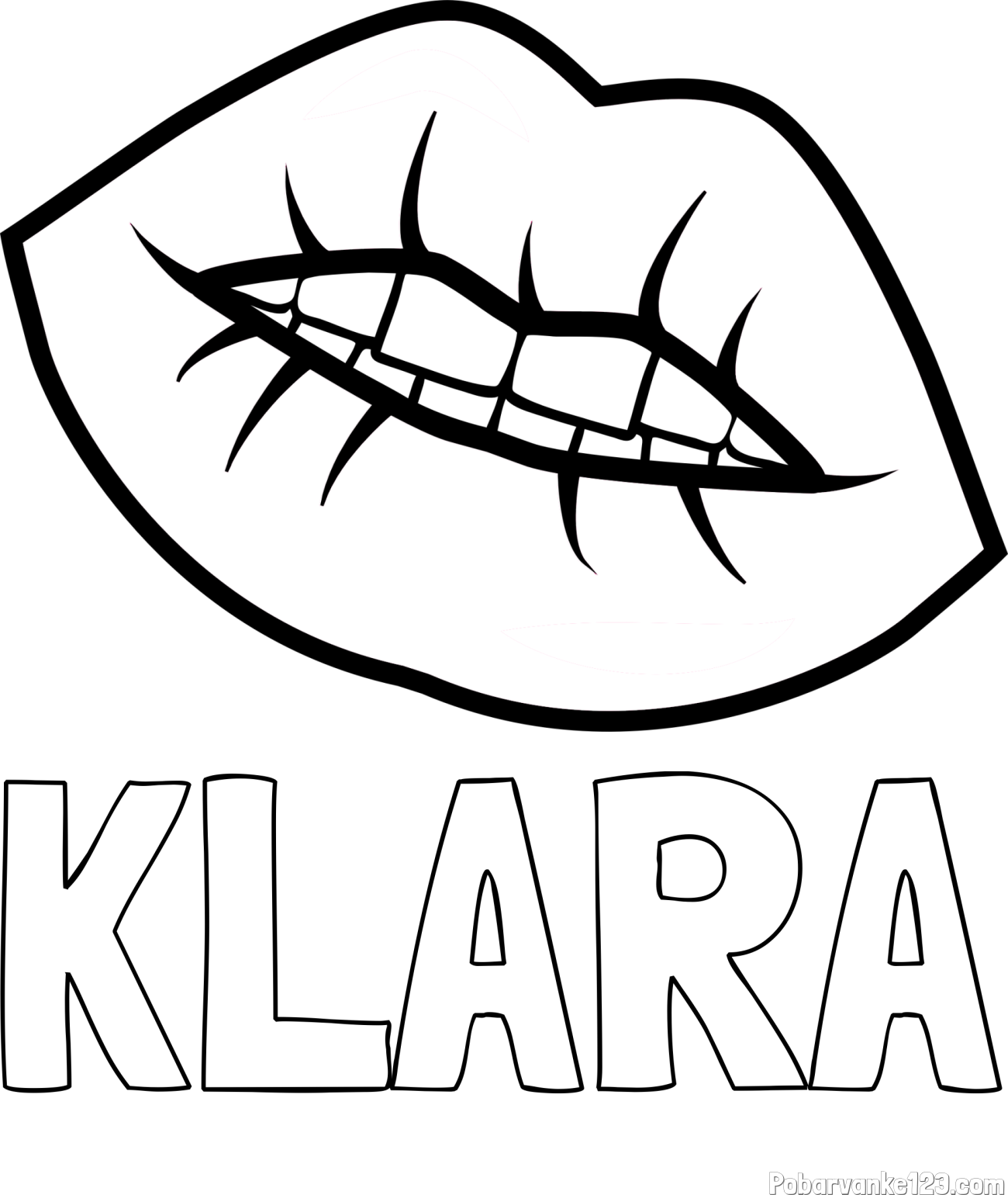 Pobarvanka imena KLARA in pobarvanka ustnic