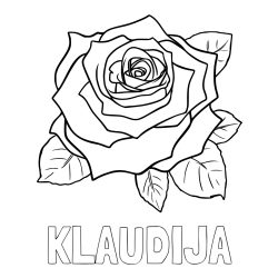 Online izdelana pobarvanka - Pobarvanka imena KLAUDIJA in pobarvanka vrtnice