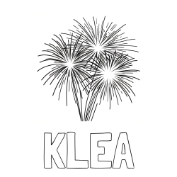 Online izdelana pobarvanka - Pobarvanka imena KLEA in lepa pobarvanka ognjemeta