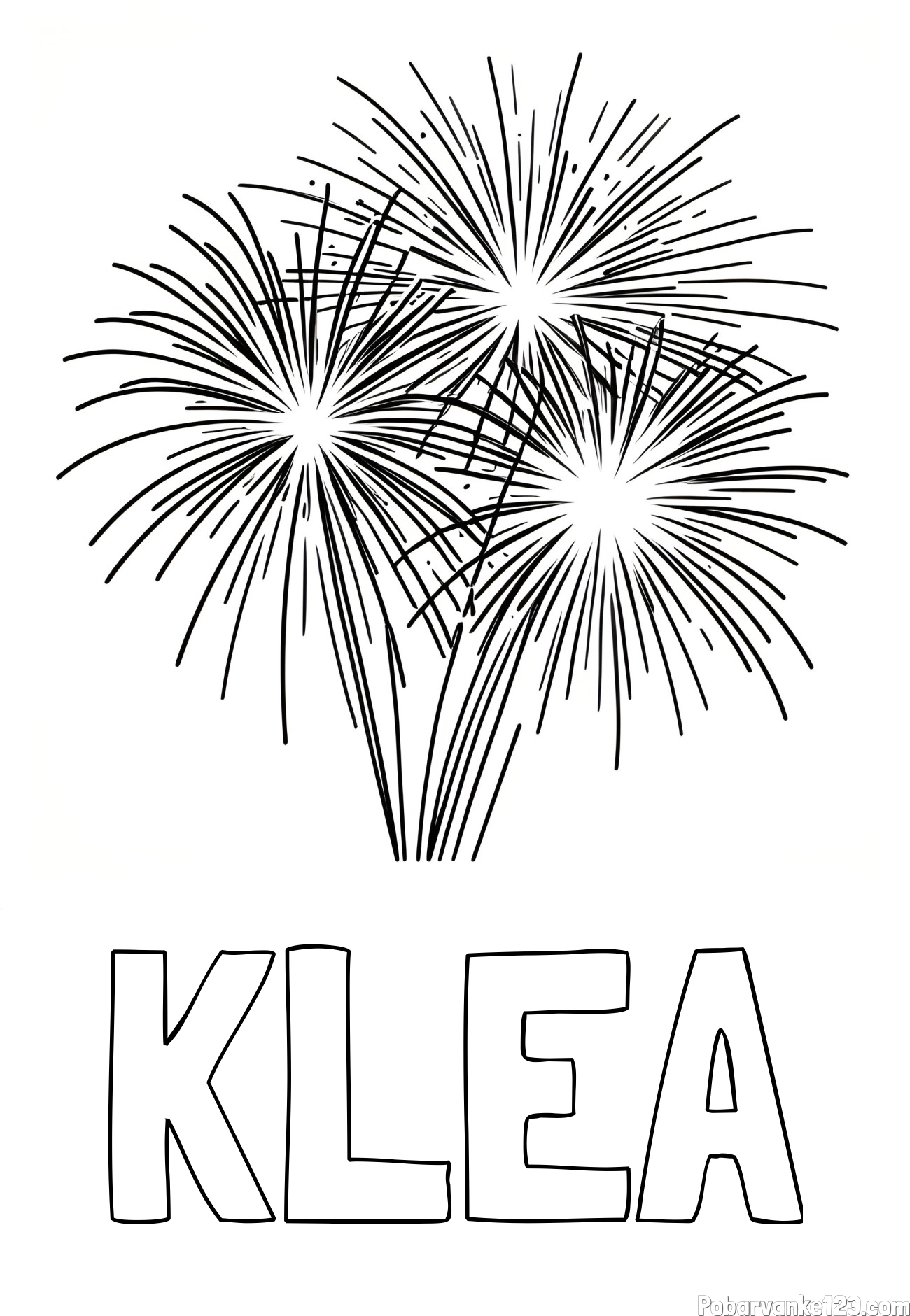 Pobarvanka imena KLEA in lepa pobarvanka ognjemeta