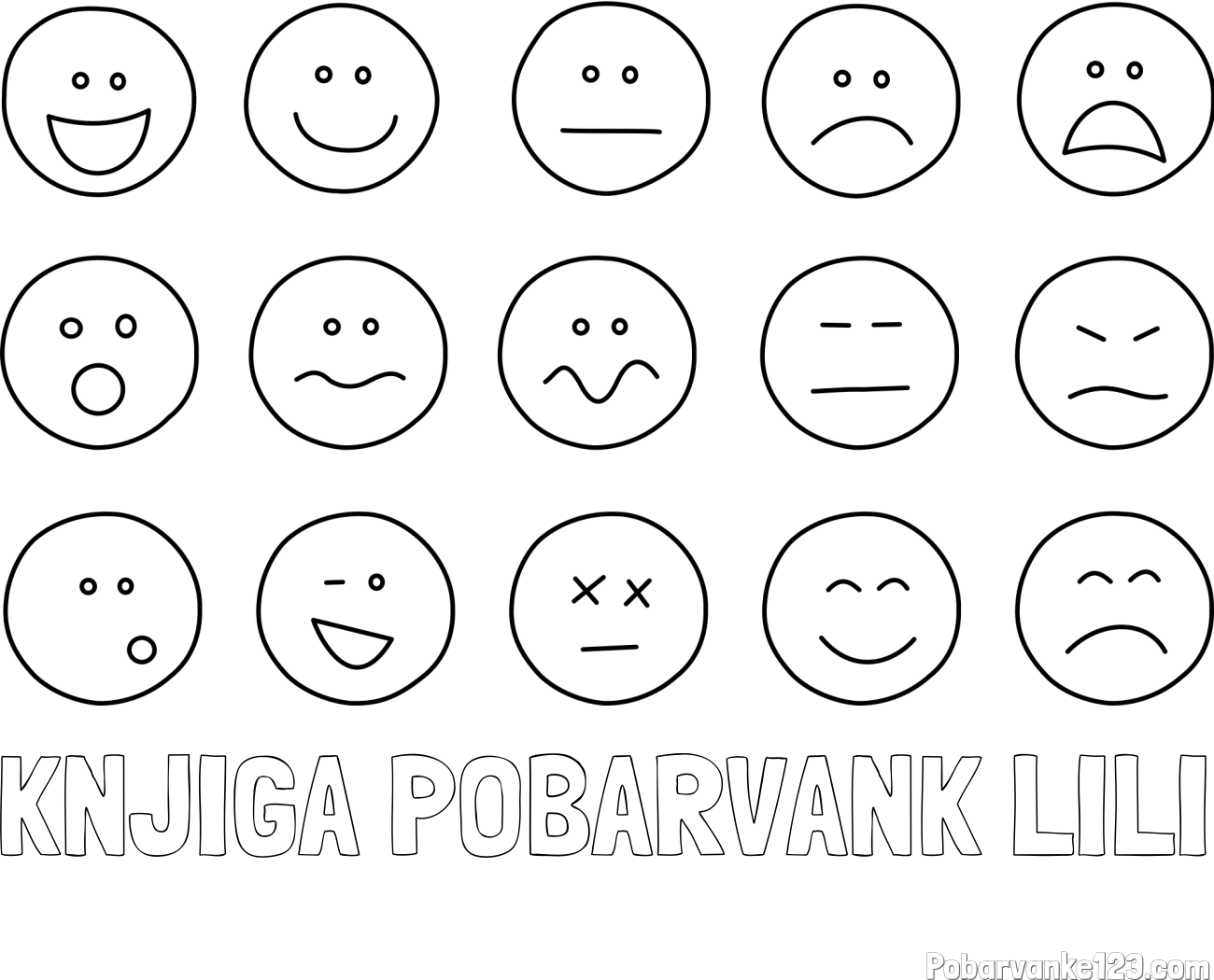 Pobarvanka imena KNJIGA POBARVANK LILI in pobarvanka smeškov