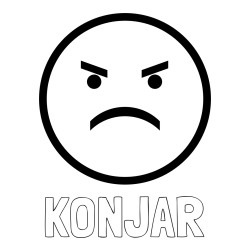 Online izdelana pobarvanka - Pobarvanka imena KONJAR in pobarvanka jeznega smeškota