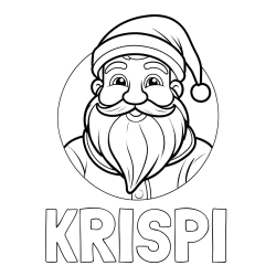 Online izdelana pobarvanka - Pobarvanka imena KRISPI in otroška pobarvanka Božička v krogu