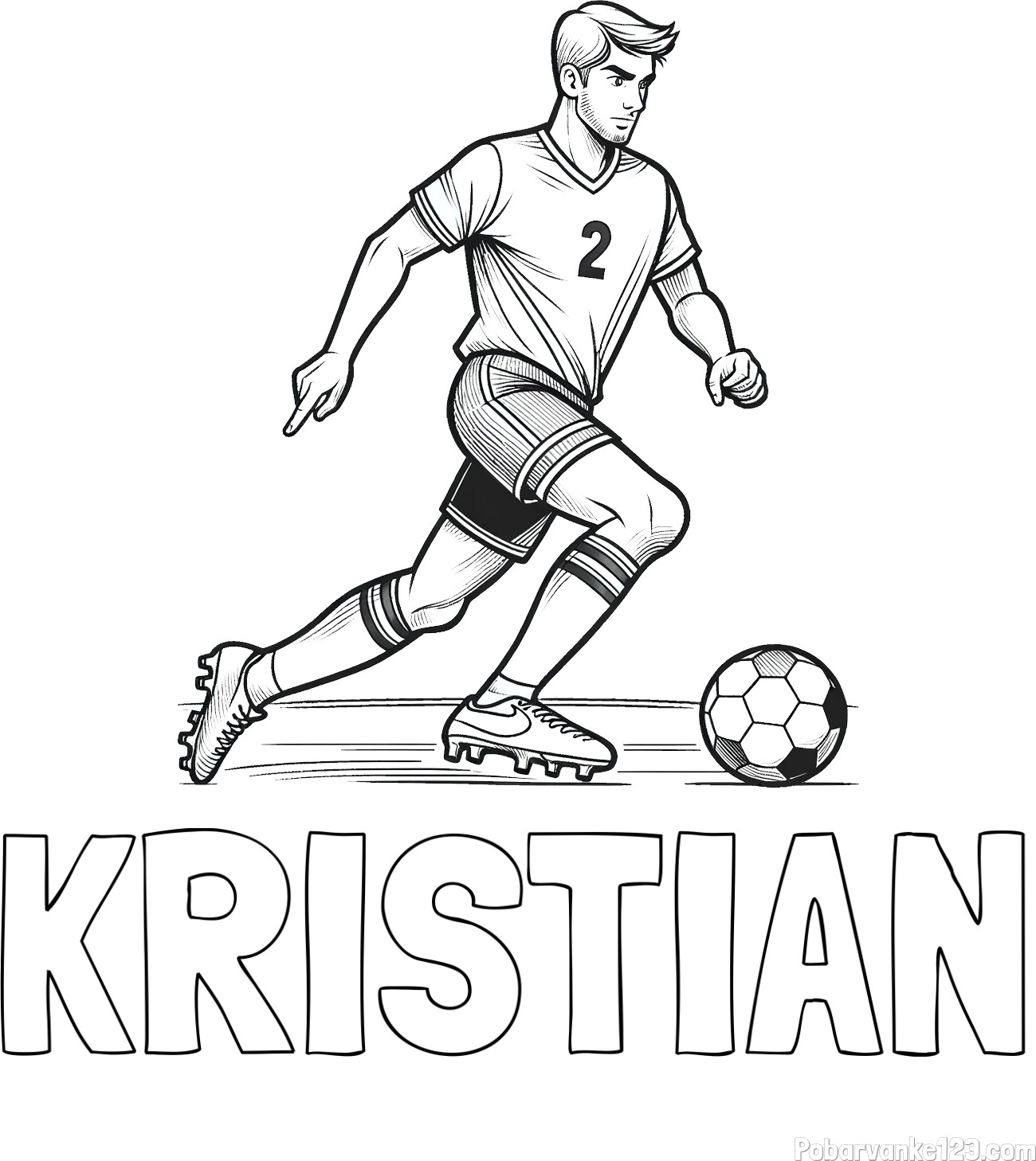Pobarvanka imena KRISTIAN ter nogometaša