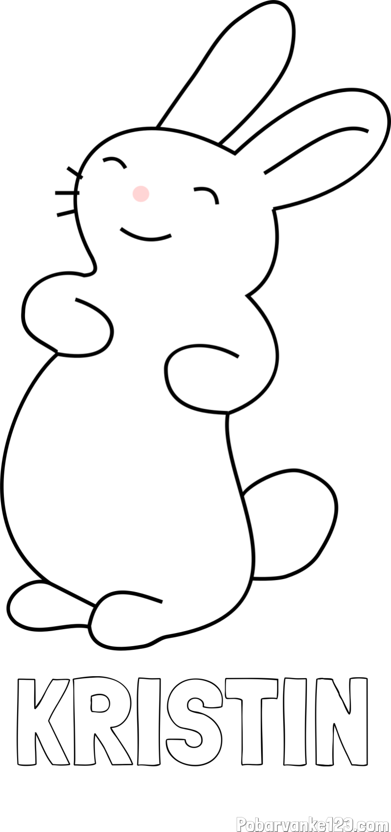 Pobarvanka imena KRISTIN in pobarvanka nasmejanega zajčka