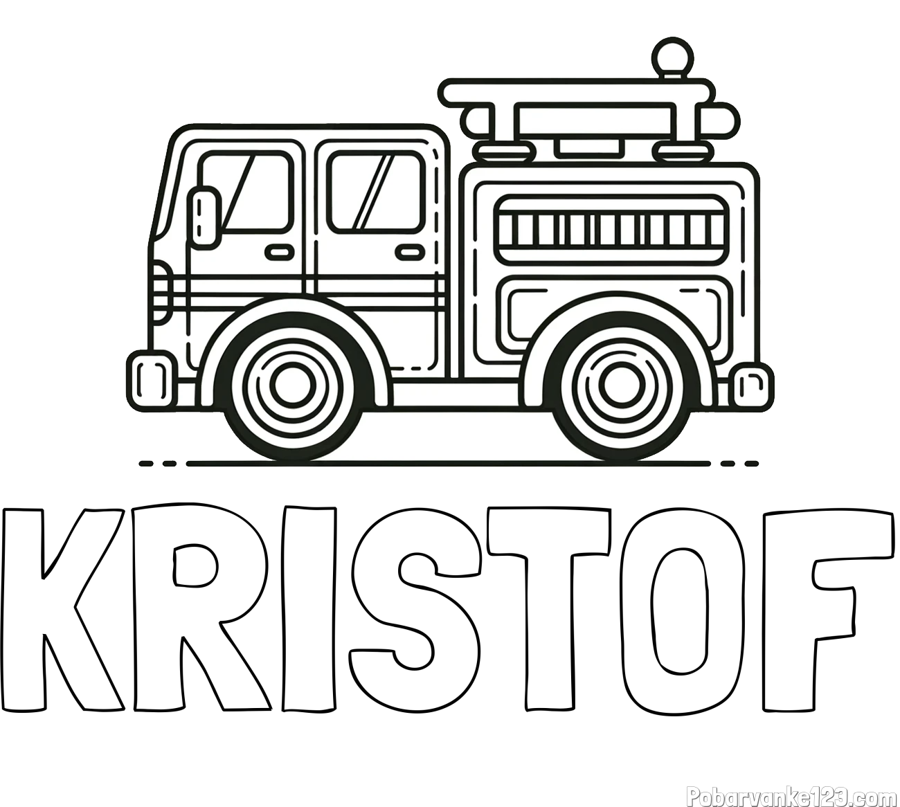 Pobarvanka imena KRIŠTOF in lepa pobarvnak gasilskega avta