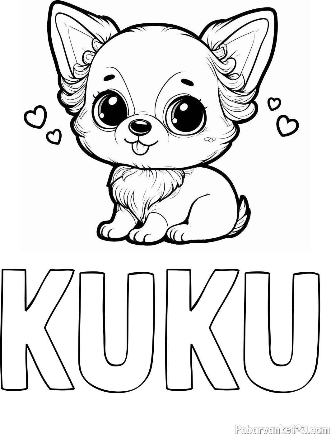 Pobarvanka imena KUKU in pobarvanka čivave