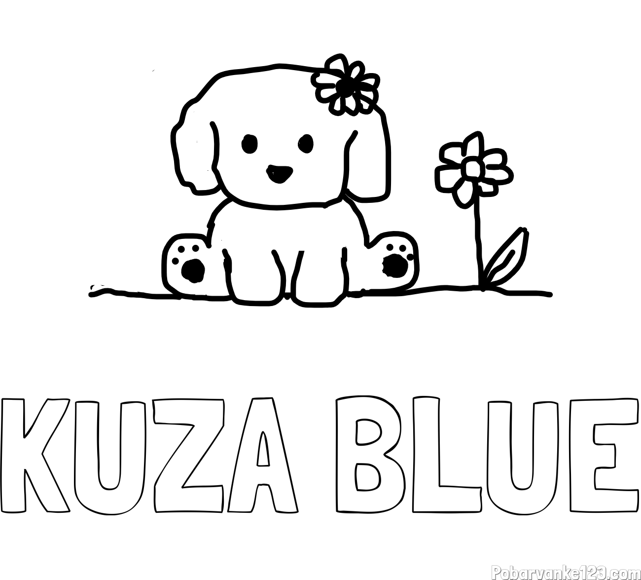 Pobarvanka imena KUŽA BLUE in KUŽIKA