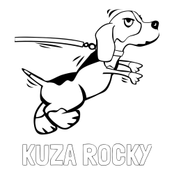 Pobarvanka imena KUŽA ROCKY in pobarvanka kužka na sprehodu