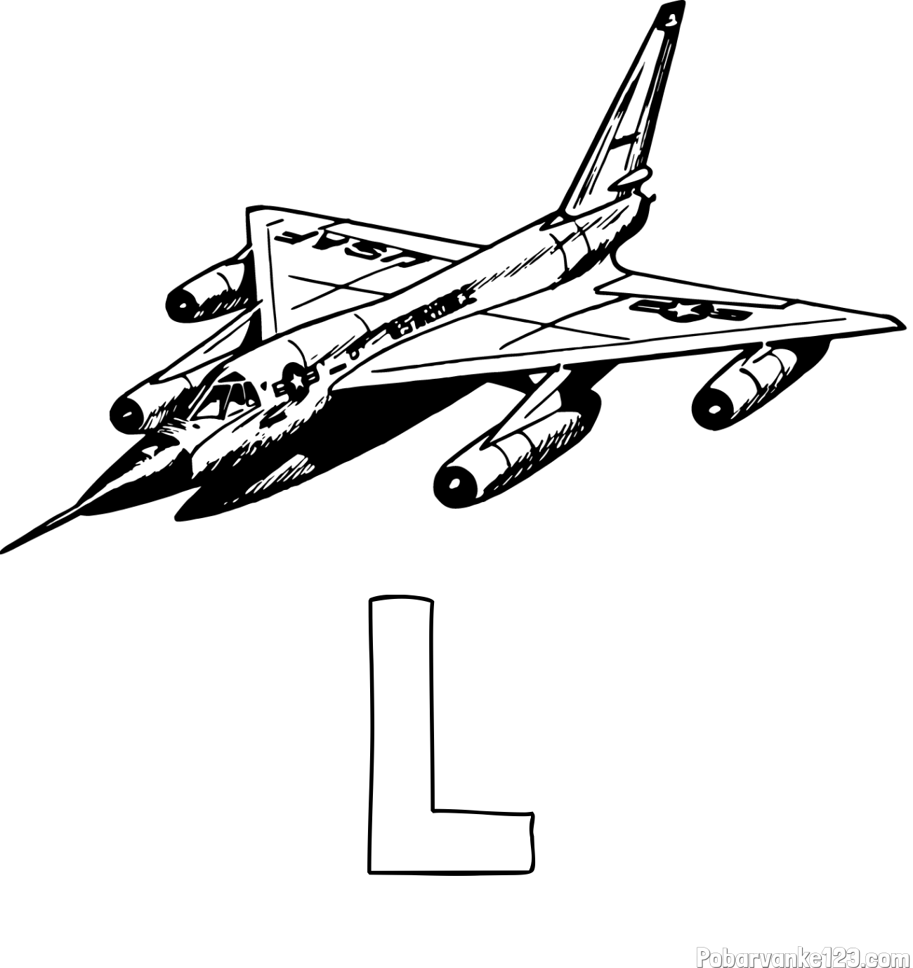 Pobarvanka imena L in pobarvanka vojaškega lovca