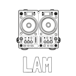 Online izdelana pobarvanka - Pobarvanka imena LAM in pobarvanka DJ MIXER