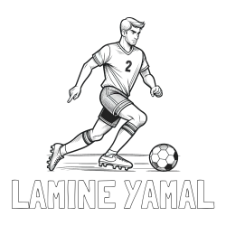 Online izdelana pobarvanka - Pobarvanka imena LAMINE YAMAL in pobarvanka nogometaša