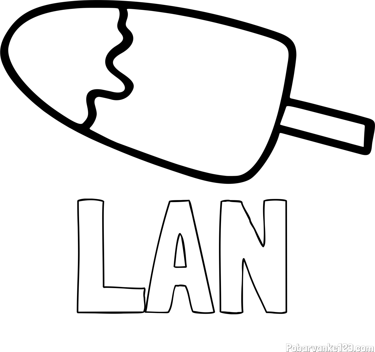 Pobarvanka imena LAN in pobarvanka lučke (sladoled na palčki)