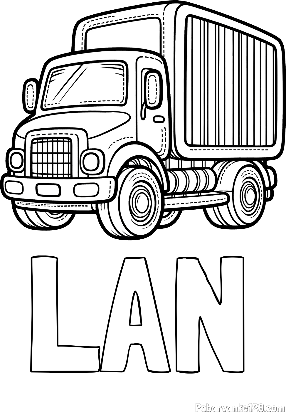 Pobarvanka imena LAN in pobarvanka majšega tovornjaka