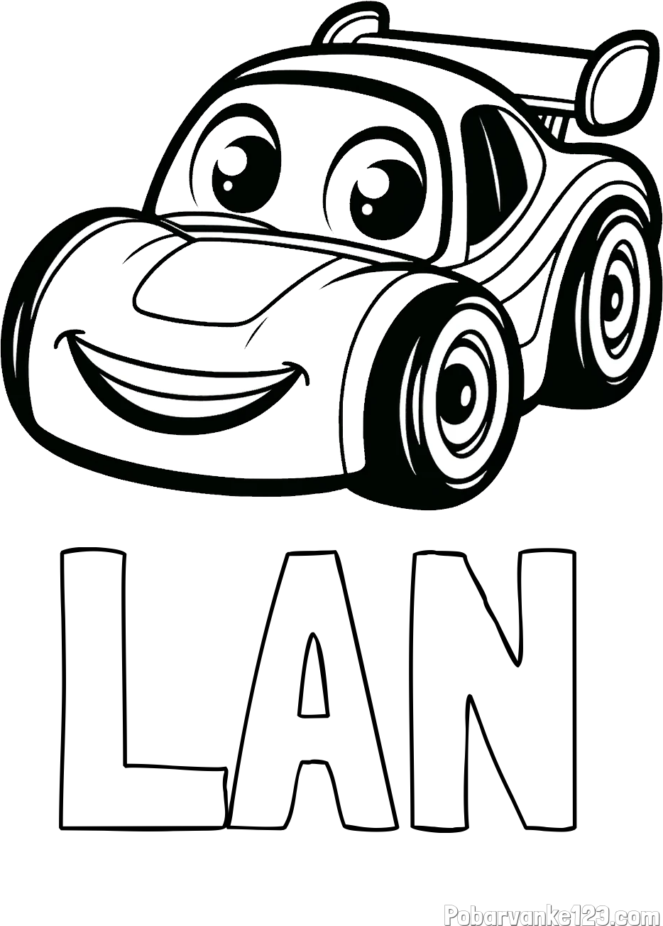 Pobarvanka imena LAN in pobarvanka otroškega avtomobila