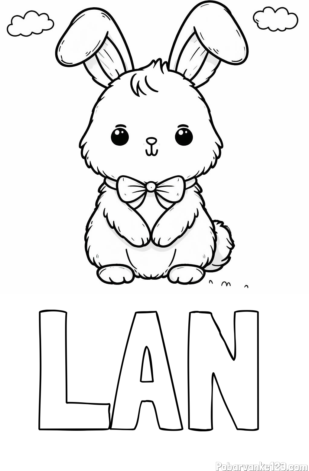 Pobarvanka imena LAN in pobarvanka prikupnega zajčka