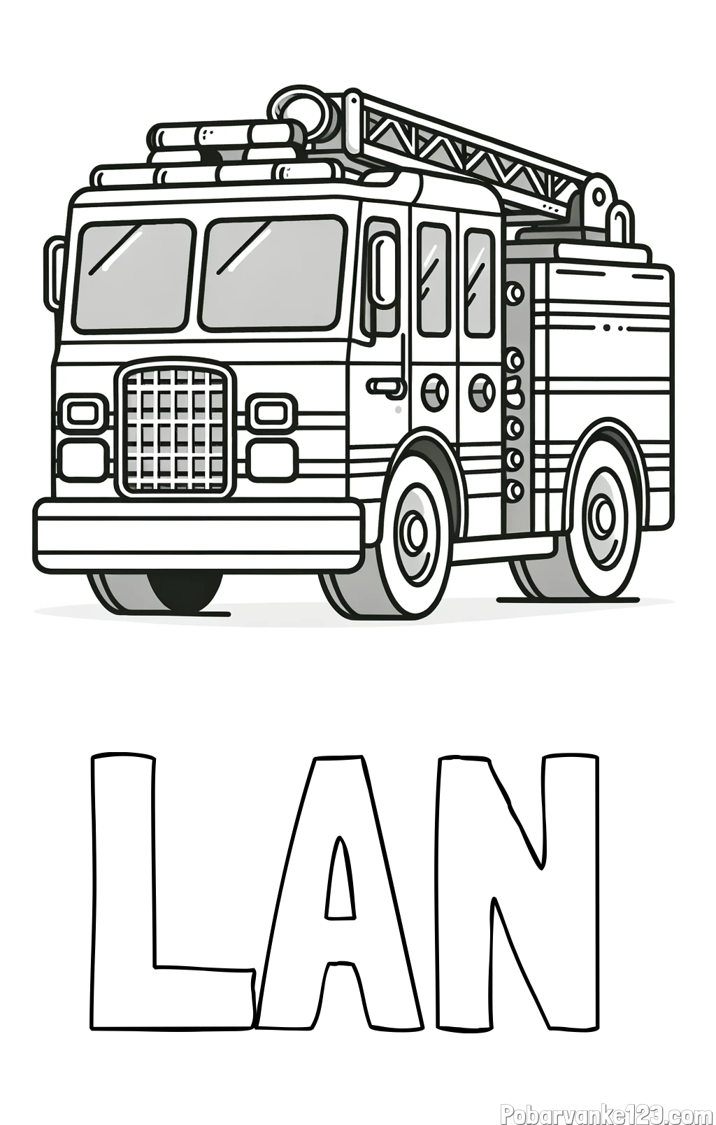 Pobarvanka imena LAN in pobarvanka velikega gasilskega avta
