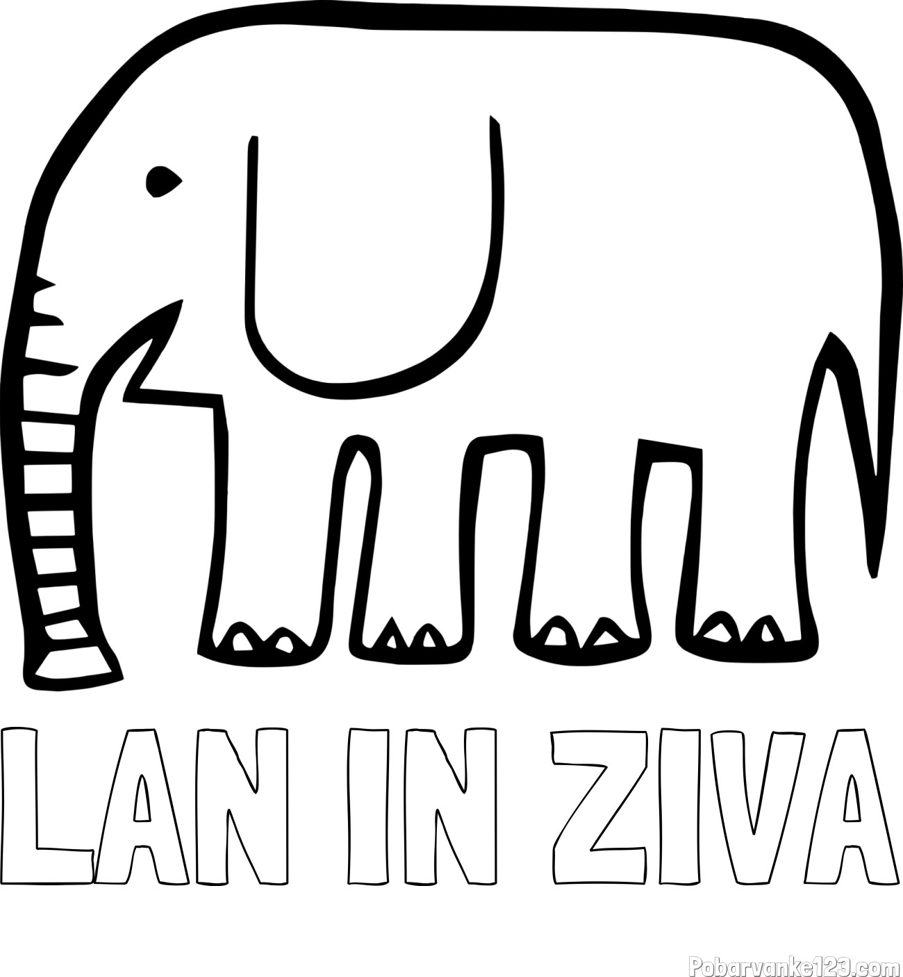 Pobarvanka imena LAN IN ŽIVA in otroška pobarvanka slona