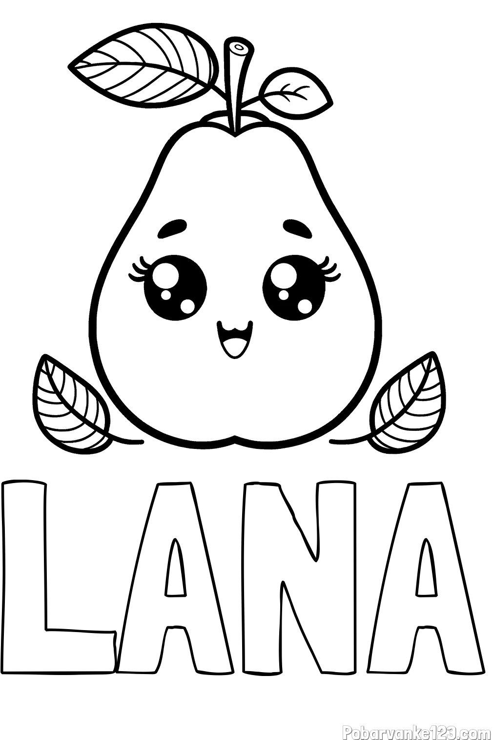 Pobarvanka imena LANA in pobarvanka hruške