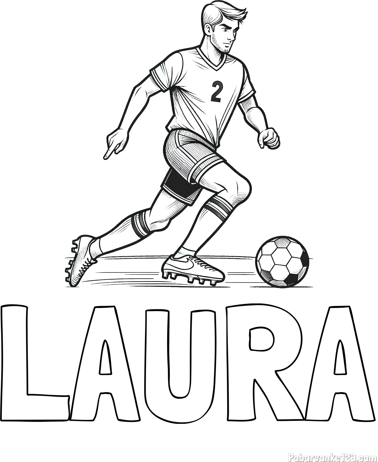 Pobarvanka imena LAURA in pobarvanka nogometaša