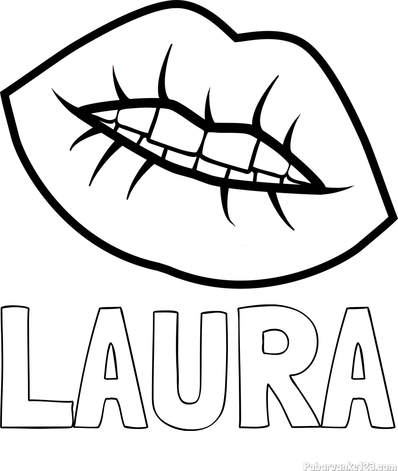 Pobarvanka imena LAURA in pobarvanka ustnic