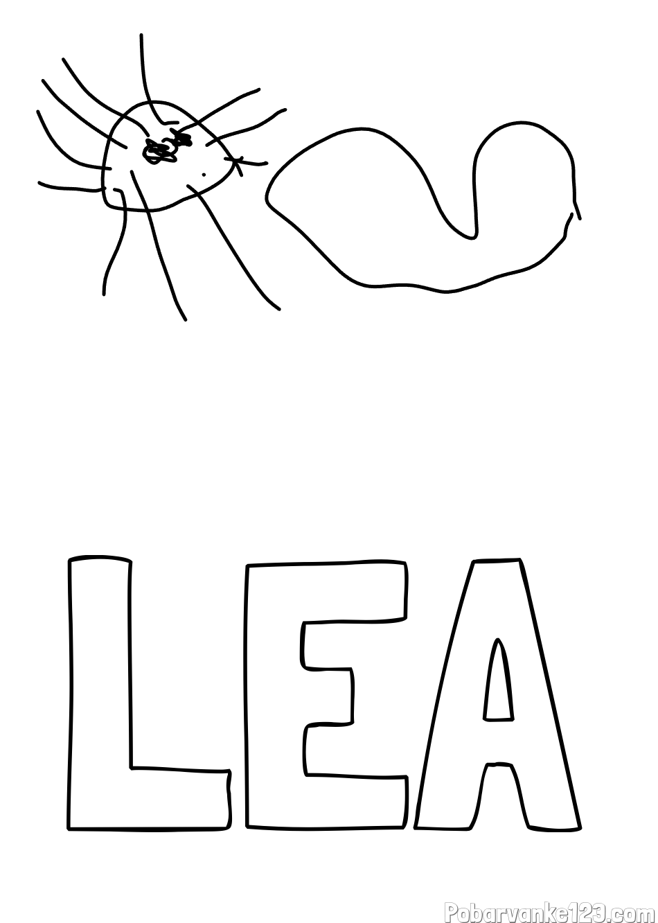 Pobarvanka imena LEA in Žirafica