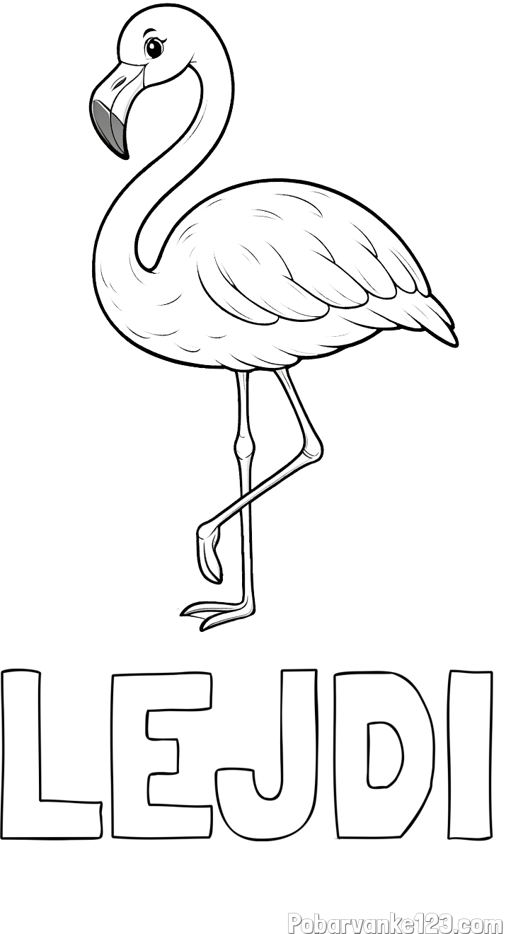 Pobarvanka imena LEJDI in pobarvanka flaminga