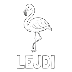 Online izdelana pobarvanka - Pobarvanka imena LEJDI in pobarvanka flaminga