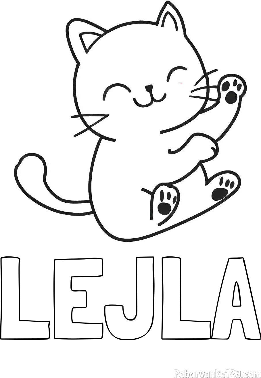Pobarvanka imena LEJLA