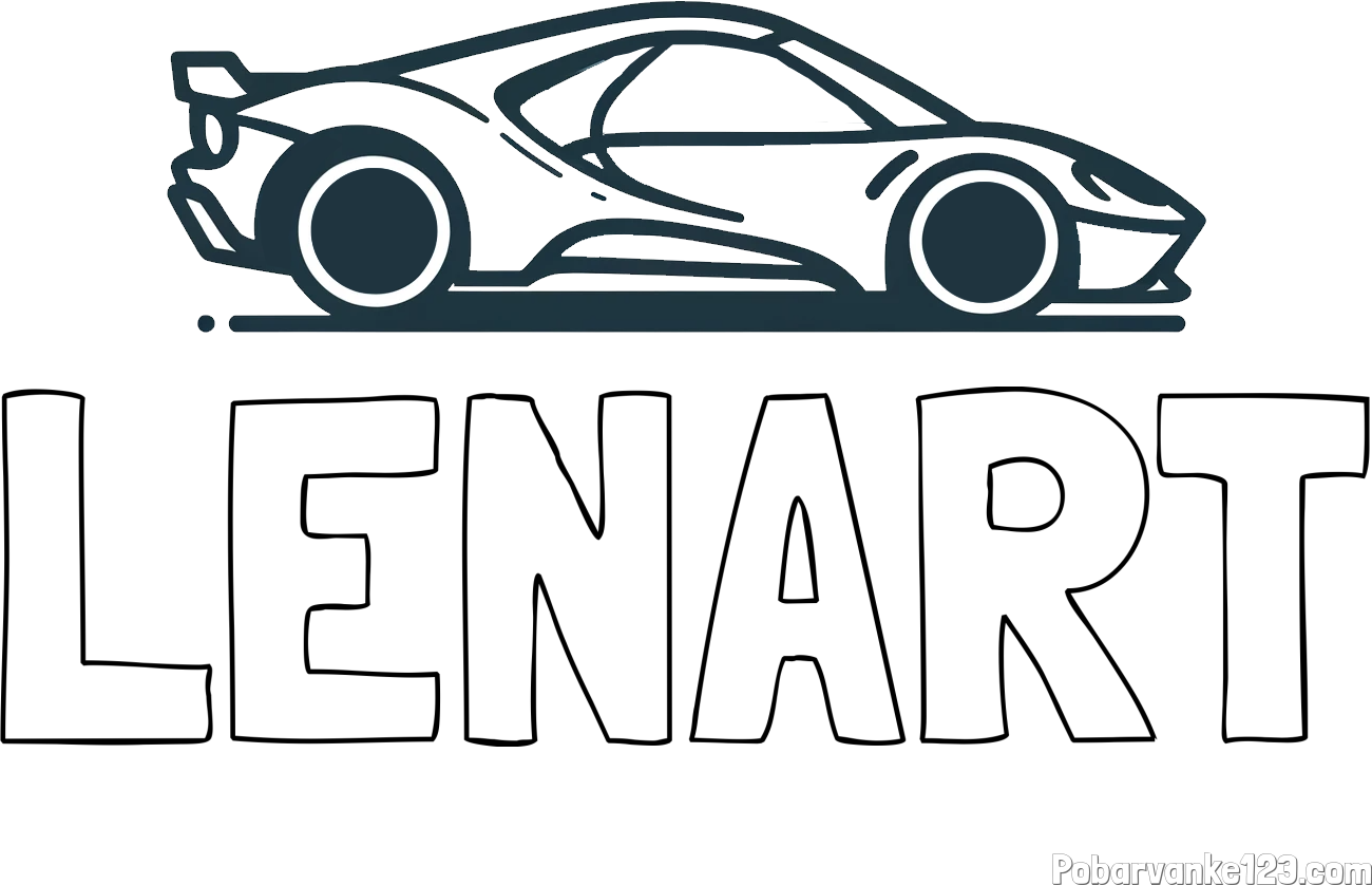 Pobarvanka imena LENART in otroška pobarvanka dirkalnega avtomobila