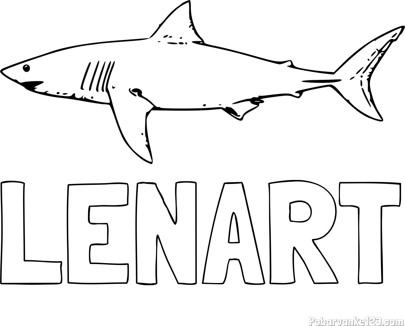Pobarvanka imena LENART in pobarvanka morskega psa