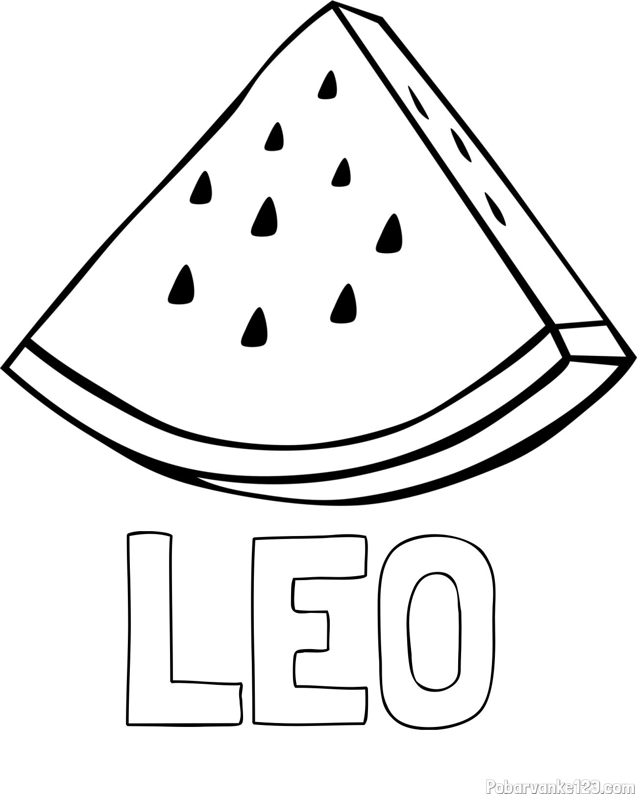 Pobarvanka imena LEO in pobarvanka lubenice