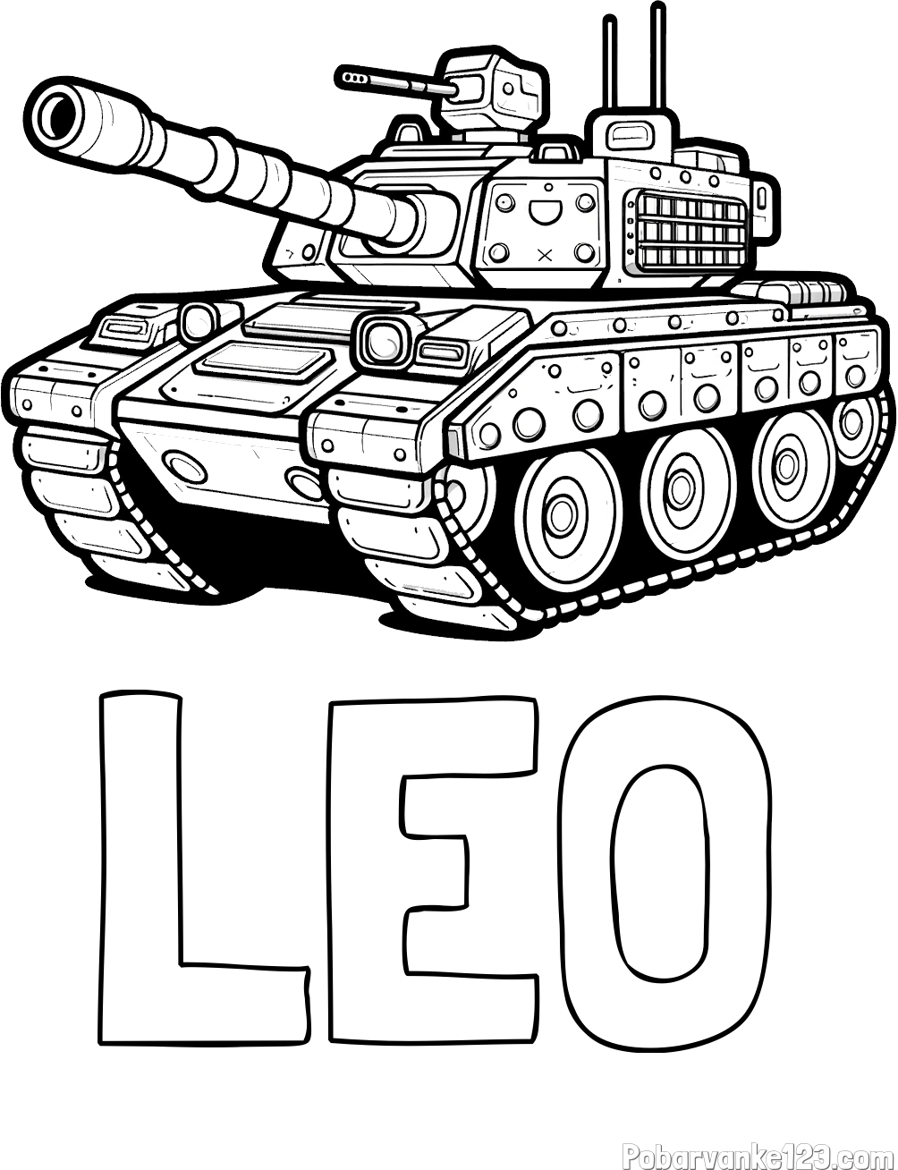 Pobarvanka imena LEO in pobarvanka tanka