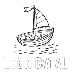 Online izdelana pobarvanka - Pobarvanka imena LEON CATAL in preprosta pobarvanka ladjice