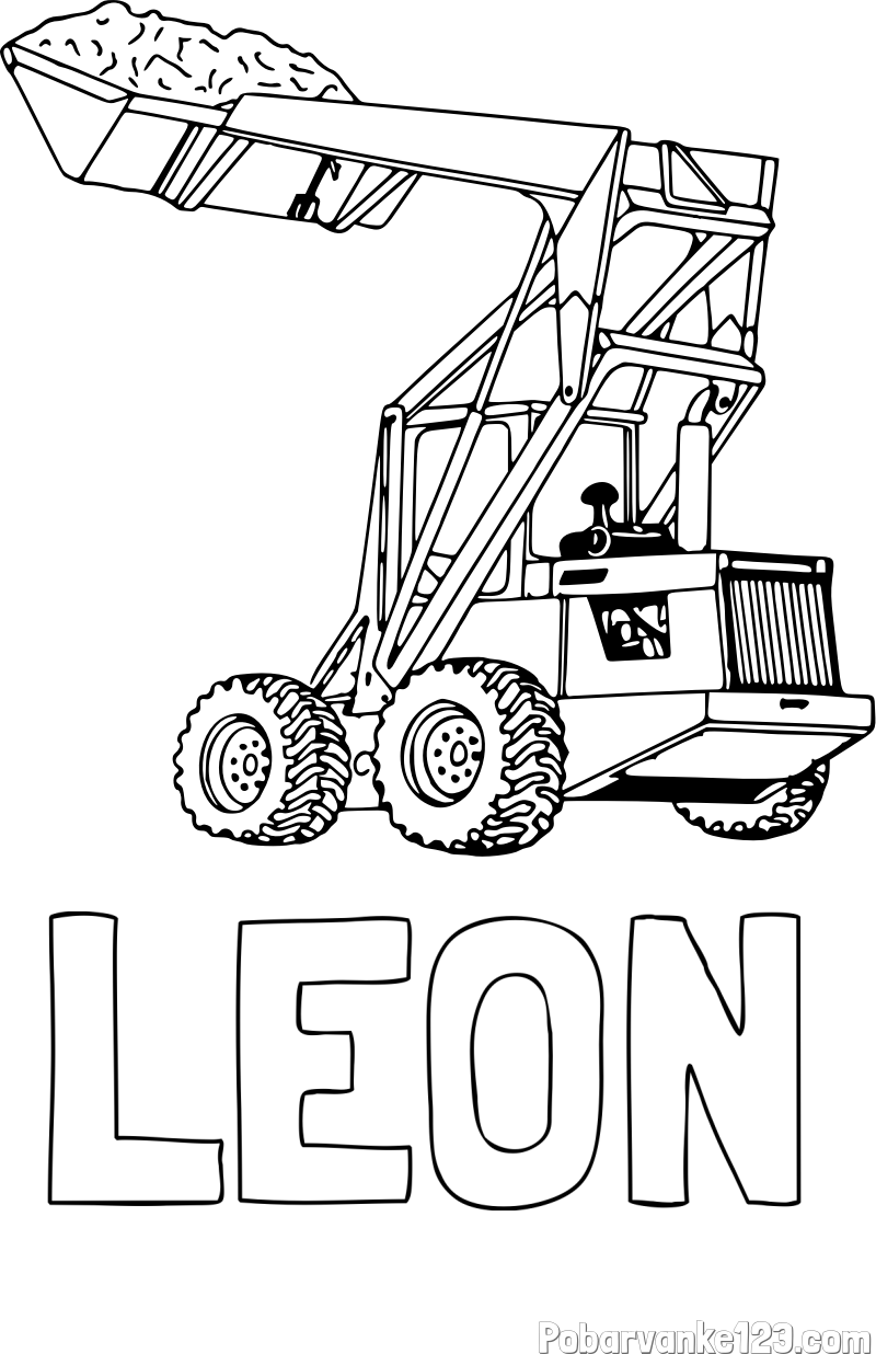 Pobarvanka imena LEON in pobarvanka velikega traktorja